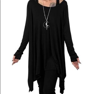 FOXBLOOD Long Flowing Top with Thumbholes